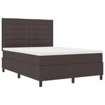 vidaXL lit à ressorts avec matelas marron foncé 140x190 cm en tissu