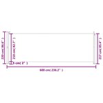 vidaXL Auvent latéral rétractable de patio 220x600 cm Gris