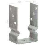 vidaXL Piquets de clôture 6 Pièces Argenté 9x6x15 cm Acier galvanisé