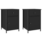 vidaXL Tables de chevet 2 Pièces noir 40x42x60 cm bois d'ingénierie