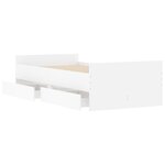 vidaXL Cadre de lit avec tiroirs sans matelas blanc 90x190 cm