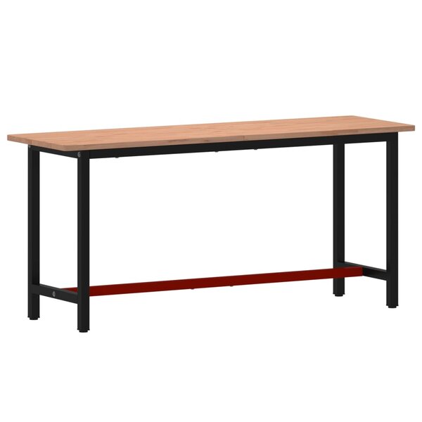 vidaXL Établi 180x55x81 5 cm bois massif de hêtre et métal