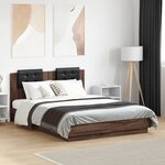 vidaXL Cadre de lit avec LED sans matelas chêne marron 120x190 cm