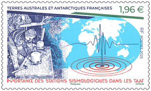 Timbre TAAF - Importance des stations sismologiques dans les TAAF