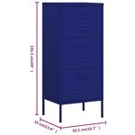 vidaXL Armoire de rangement Bleu marine 42 5x35x101 5 cm Acier