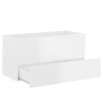vidaXL Armoire d'évier lavabo intégré blanc brillant bois d'ingénierie