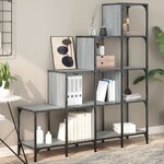 vidaXL Bibliothèque sonoma gris 122x30x132 cm bois ingénierie et métal