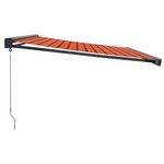vidaXL Auvent rétractable orange et marron 4x3 m tissu et aluminium