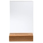 Porte-visuel Avec Socle En Bois Vertical A6 - Cristal - X 10 - Exacompta