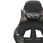vidaXL Chaise de jeu de massage Noir et camouflage Similicuir