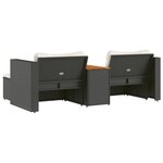vidaXL Salon de jardin 5 Pièces avec coussins noir résine tressée acacia