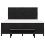 vidaXL Lit box spring avec matelas et banc Noir 180x200 cm Velours
