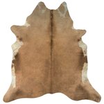 vidaXL Tapis en peau de vache véritable marron et blanc 180x220 cm