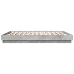 vidaXL Cadre de lit avec LED sans matelas gris béton 200x200 cm