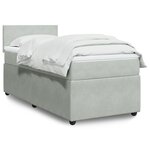 vidaXL Sommier à lattes de lit et matelas Gris clair 100x200cm Velours