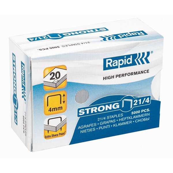 Bte de 5000 Agrafes Strong 21/4 galvanisées RAPID