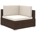 Salon de jardin meuble d'extérieur ensemble de mobilier 6 pièces avec coussins résine tressée marron 02_0016887