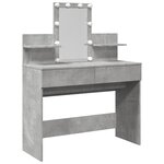 vidaXL Coiffeuse avec LED gris béton 100x40x130 cm