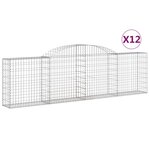 vidaXL Paniers à gabions arqués 12 Pièces 300x30x80/100 cm fer galvanisé