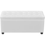vidaXL Pouf de rangement Cuir synthétique Blanc