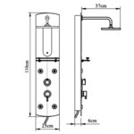 vidaXL Panneau de douche 25x43x110 cm Argenté