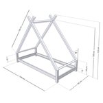 Lit tipi enfant TAHUKA 90 x 160 bleu clair