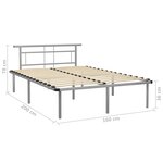 vidaXL Cadre de lit sans matelas gris métal 160x200 cm