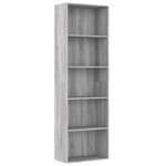 vidaXL Bibliothèque 5 niveaux Sonoma gris 60x30x189 cm