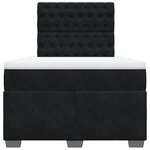 vidaXL Sommier à lattes de lit avec matelas noir 120x190 cm velours