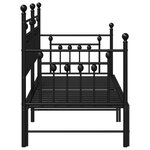vidaXL Lit jour avec lit gigogne Noir 80x200 cm Acier