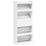vidaXL Armoire à chaussures 4 tiroirs rabattables blanc 80x34x187 5 cm