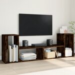 vidaXL Meubles TV 2 Pièces chêne fumé 75x30x50 cm bois d'ingénierie
