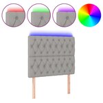 vidaXL Tête de lit à LED Gris clair 100x7x118/128 cm Tissu
