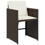 vidaXL Ensemble à manger de jardin et coussins 9 Pièces marron poly rotin