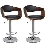 vidaXL Tabourets de bar lot de 2 bois courbé et similicuir