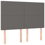 vidaXL Sommier à lattes de lit avec matelas Gris 140x190 cm Similicuir