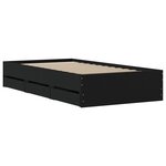 vidaXL Cadre de lit avec tiroirs sans matelas noir 100x200 cm