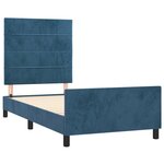 vidaXL Cadre de lit sans matelas bleu foncé 100x200 cm velours