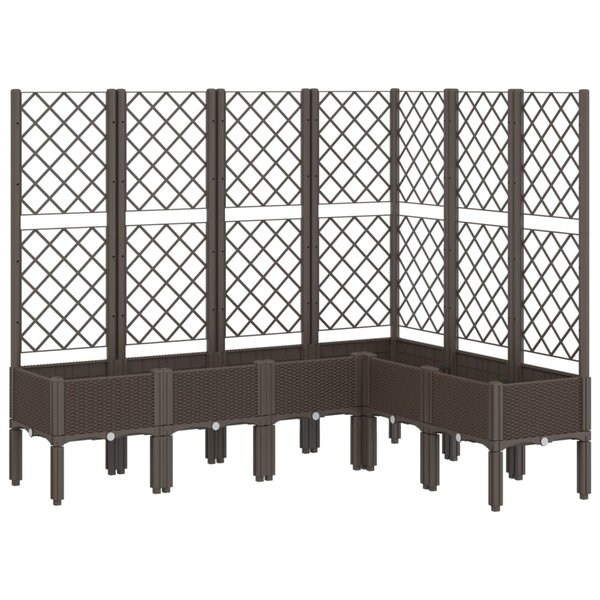 vidaXL Jardinière avec treillis marron 160x120x142 cm PP