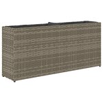 vidaXL Jardinière avec 2 pots gris 90x20x40 cm résine tressée