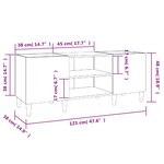 vidaXL Armoire à disques gris béton 121x38x48 cm bois d'ingénierie