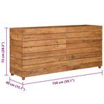 vidaXL Lit surélevé 150x40x72 cm bois de teck recyclé et acier