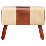 vidaXL Banc saut de cheval 58 cm marron cuir véritable et manguier