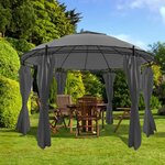 vidaXL Belvédère avec rideaux Rond 3 5 x 2 7 m Anthracite