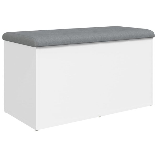 vidaXL Banc de rangement blanc 82x42x45 cm bois d'ingénierie