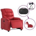 vidaXL Fauteuil inclinable électrique Rouge Similicuir