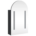 vidaXL Armoire de bain à miroir avec LED arquée noir 42x13x70 cm
