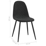 vidaXL Chaises à manger lot de 2 Noir Velours