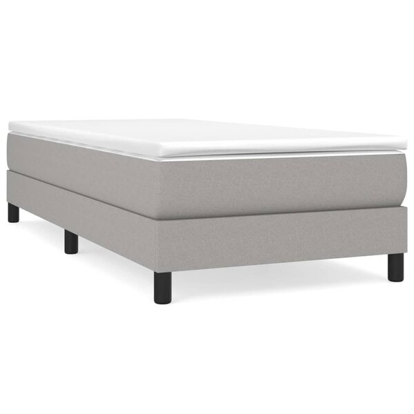 vidaXL Sommier à lattes de lit et matelas Gris clair 90x190 cm Tissu