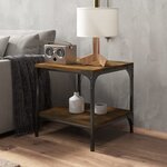 vidaXL Tables d'appoint 2 Pièces Chêne fumé 40x40x40 cm Bois d'ingénierie